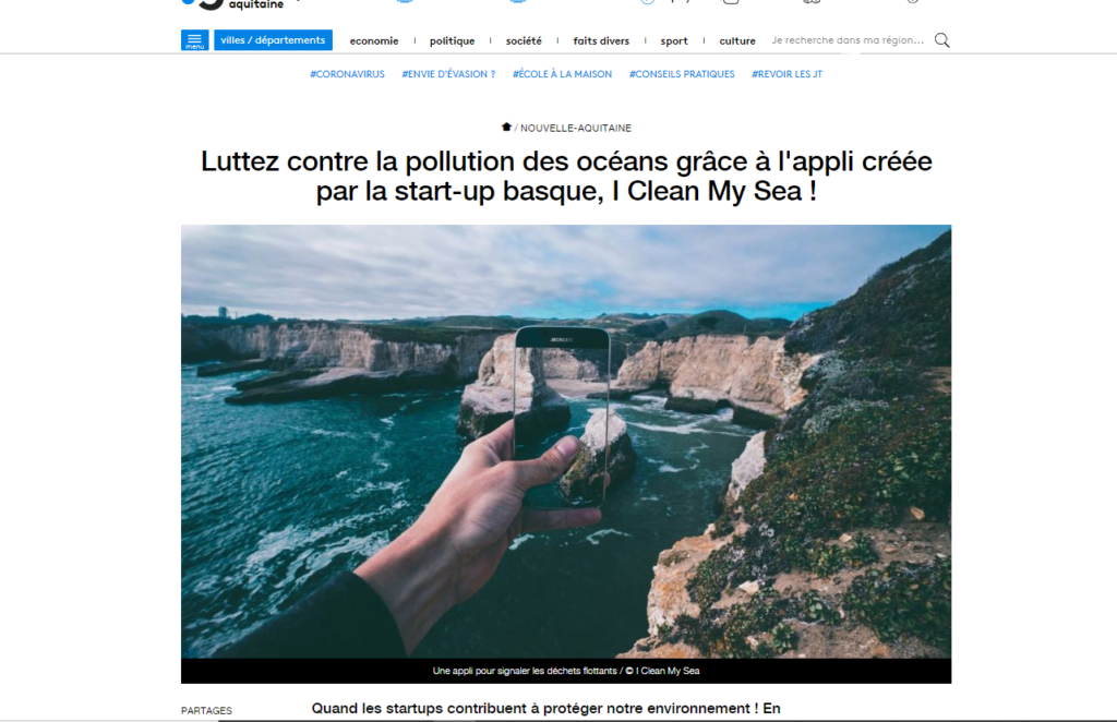 Capture d'écran du site de France3 Nouvelle Aquitaine